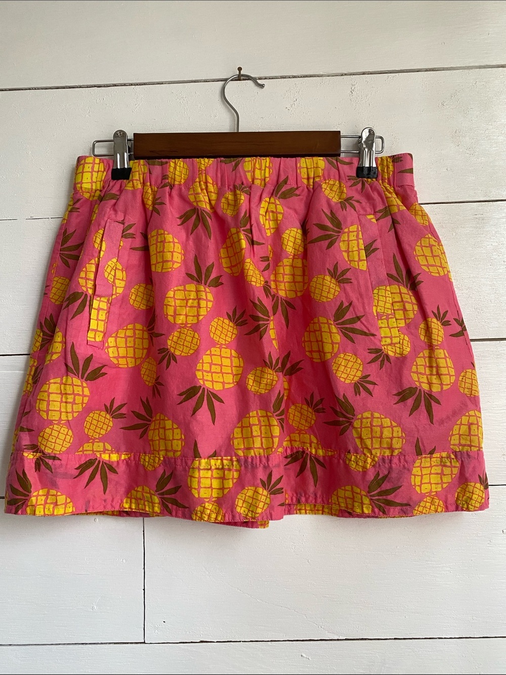Bright Pink Pineapple Print Mini Skirt
